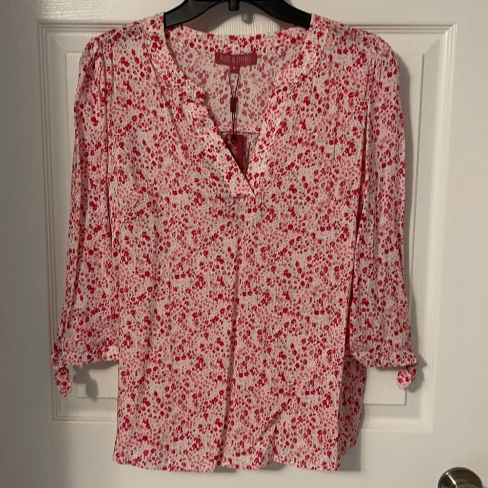 Rose & Thyme Floral Blouse Size Medium